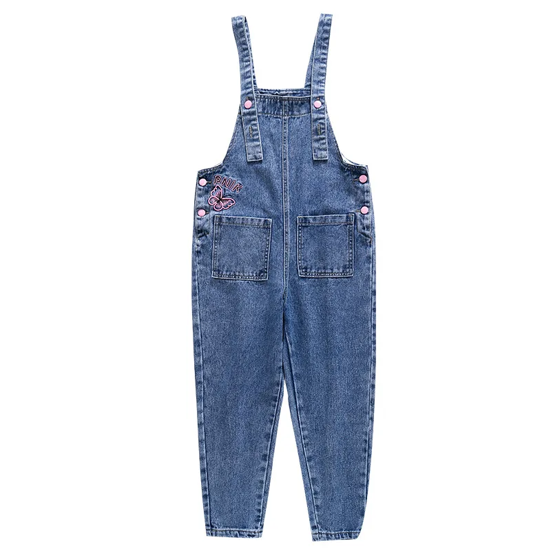 

Summer Toddler Overall Pink Butterfly Embroidery Jeans Jumpsuit for Girls 12 Years Kids Jumpsuits Letter Denim Rompers 4 8 12Yrs