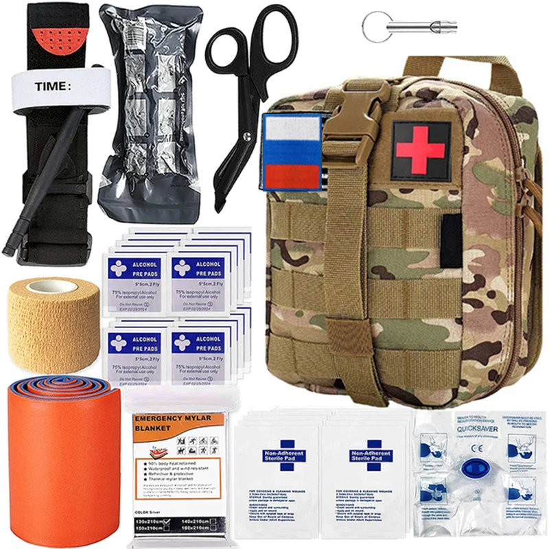 

Снаряжение для выживания на природе, Сумка Molle, медицинский комплект первой помощи для выживания в аварийной ситуации, военный тактический турникет, бандаж из Израиля для кемпинга