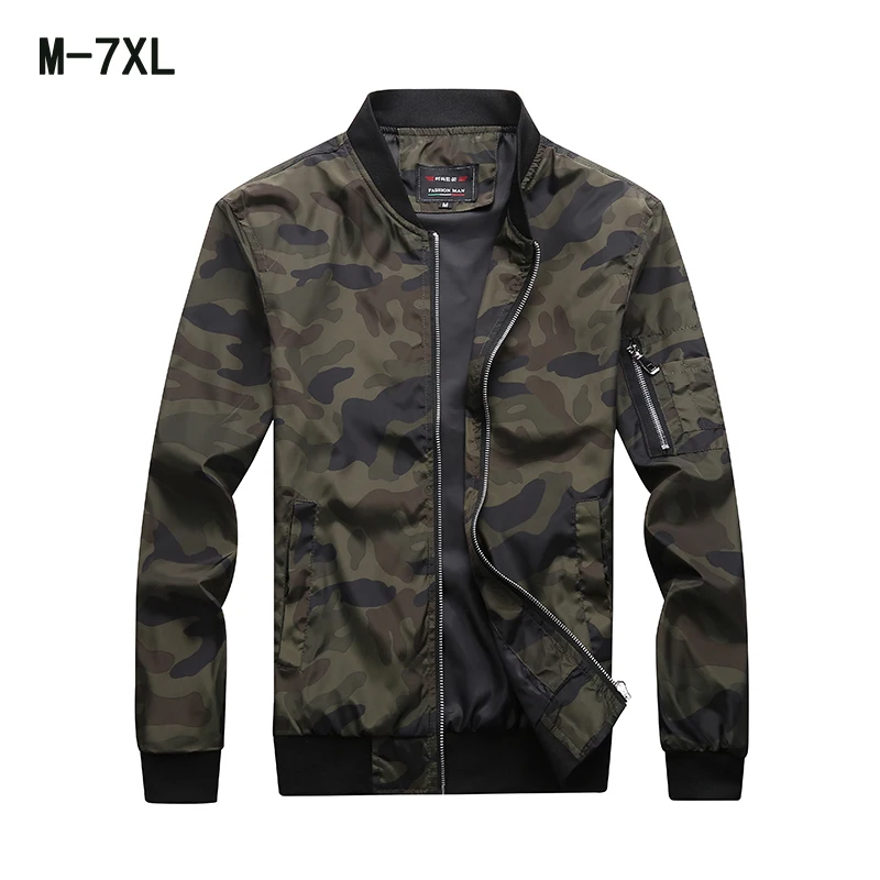 

2023HOT 2019 New Spring Autumn Men's Jackets Thin Camo Fashion Coats Male Casual Slim Stand Collar Jacket Men Overcoat Large
