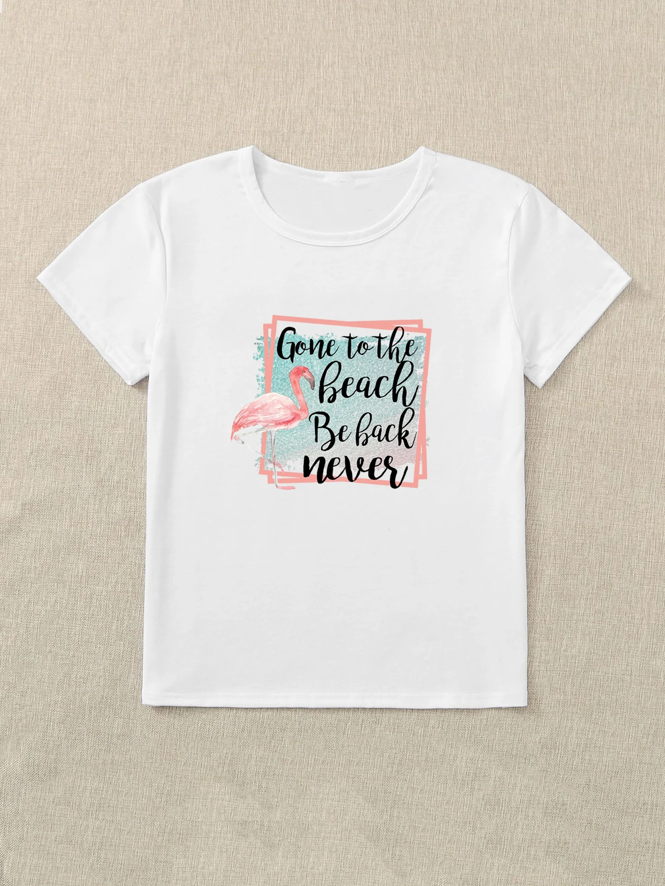 

Beach Flamingo Women's T-shirt Ladies Tops Crochet Top Sexy Woman T-shirts for Girls Hawkins Stranger Things 4 Mako Clothes