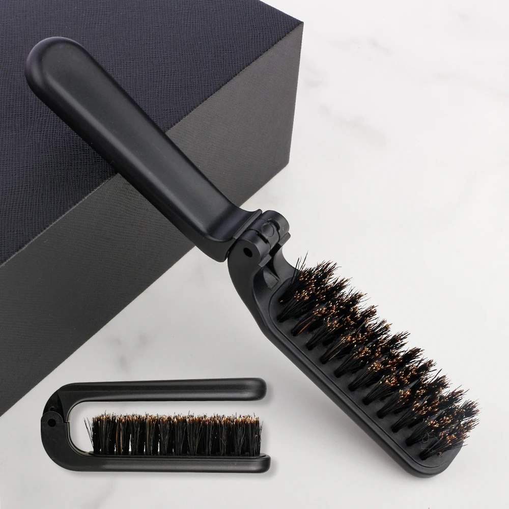 

Мужская Расческа для бороды натуральная щетина кабана Складная Расческа для усов для чистки волос портативная щетка для бороды для укладки волос аксессуары для парикмахера