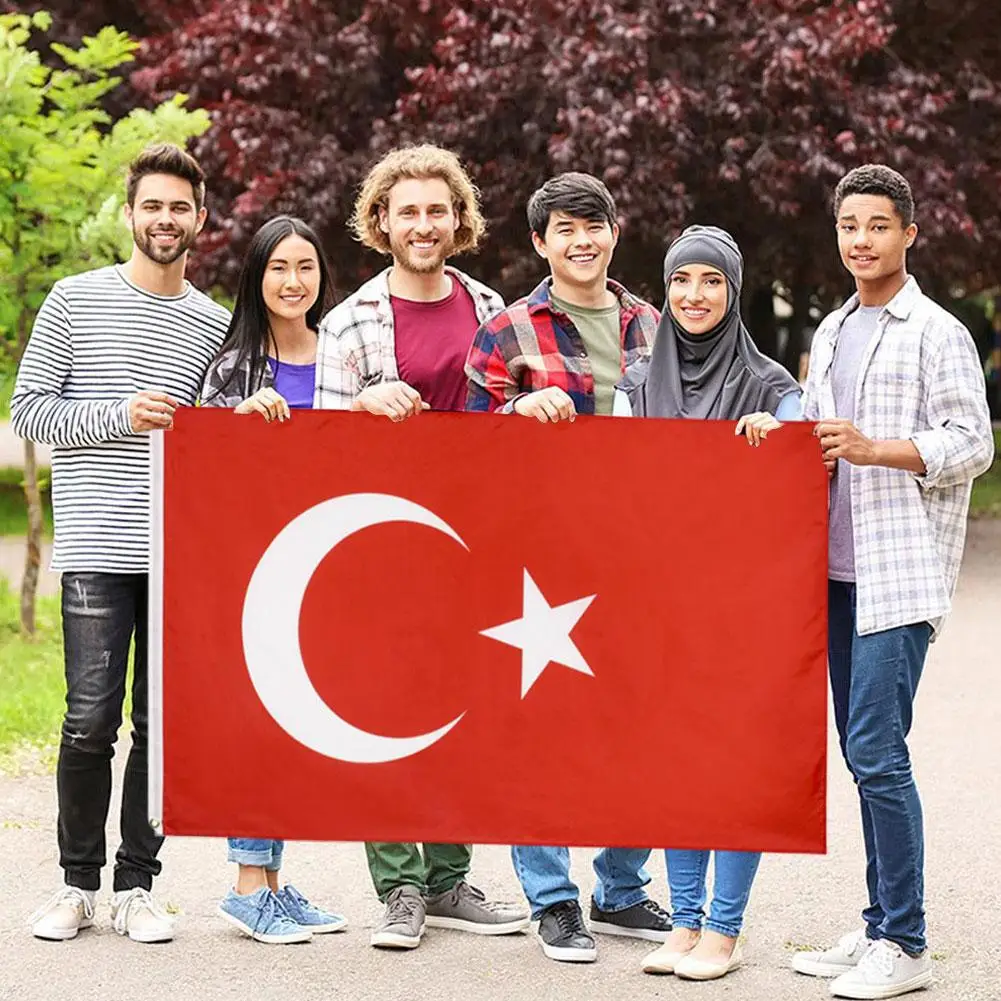Новый Турецкий флаг 3 Х5 футов флаги 90 5 см подвесной для дома страны украшение