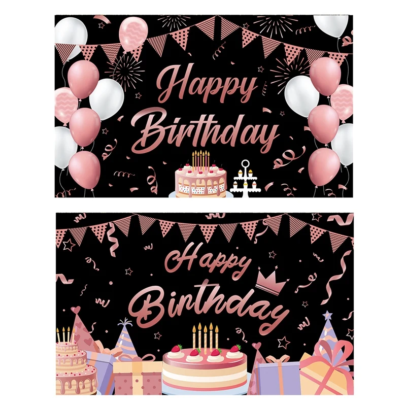 

Birthday Party Decorations Backdrop And Door Banner For Girls Happy Birthday Sign Poster Photography Party Decoration
