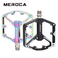 meroca bicycle aluminum alloy pedal bicycle accessories ultra light widening anti skid bearing mountain bike road bicycle pedal