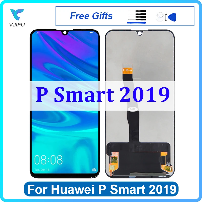 Экран 6,21 дюйма для Huawei P Smart 2019, ЖК-дисплей, сенсорная панель POT-LX1 L21 LX3, дигитайзер в сборе, запасные части для ремонта телефона