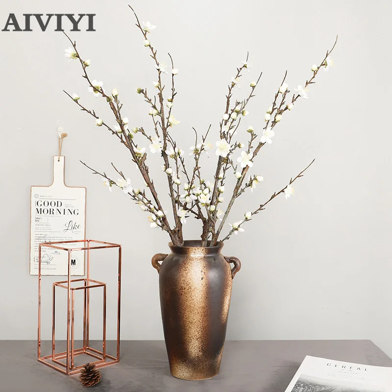 

54cm Single Plum Flower Artificial Flower Winter Plum Branch Family Wedding Christmas Decoration New Year Garden Decoration