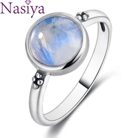 nasiya elegant simple moonstone rings for women silver moonstone jewelry anillos wedding anniversary engagement gifts