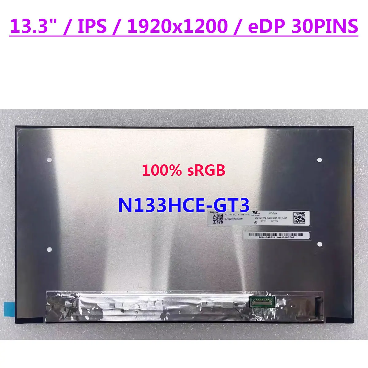 

Экран 13,3 дюйма матрица ноутбука N133HCE-GT3 IPS 1920x1200 FHD 100% sRGB, ЖК-дисплей, панель без касания EDP, 30 контактов