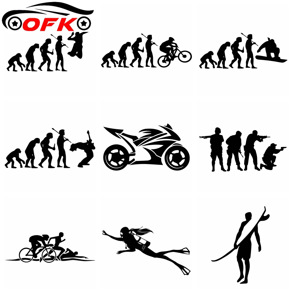 

Hot Sell Car Sticker Human Evolution Accessories Decoration Vinyl for Auto s Motorcycle Body -Styling