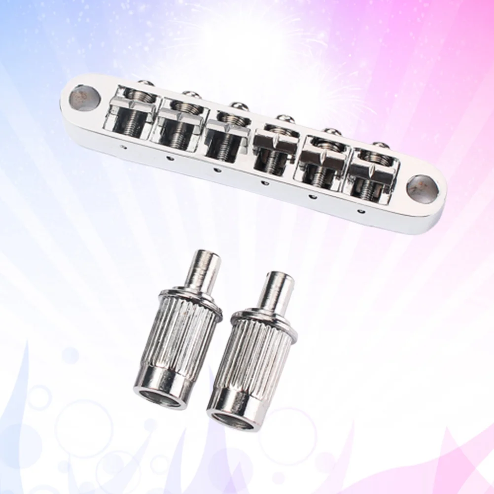 

GA121 Guitar Bridge Locking TOM Bridge and Tailpiece Set for LP Electric Guitar (Silver)