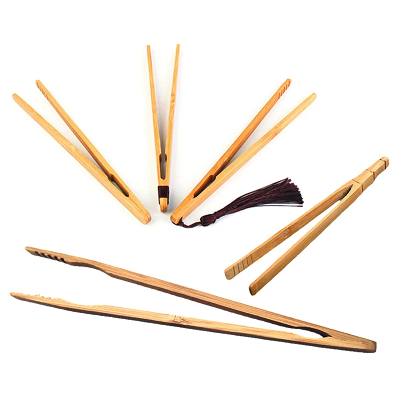 

Деревянные чайные зажимы горячая Распродажа Bamboo, кухонные щипцы для салата, щипцы для тостов