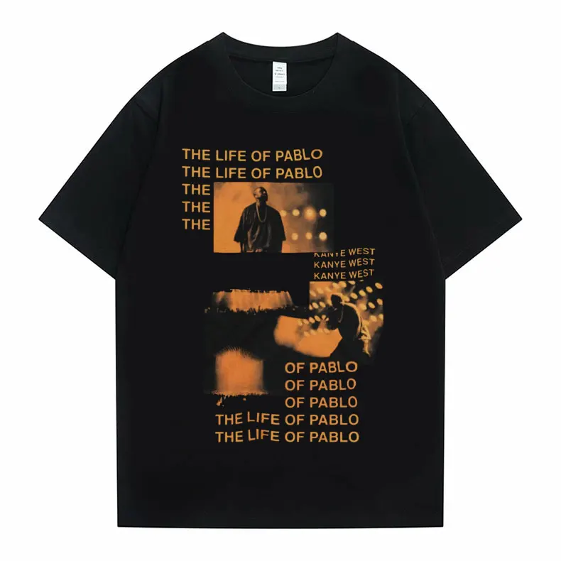 

Kanye West THE LIFE OF PABLO Album Music Print Tshirt Men Women Fashion Pure Cotton T-shirts Tops Men's Brand T Shirt Streetwear