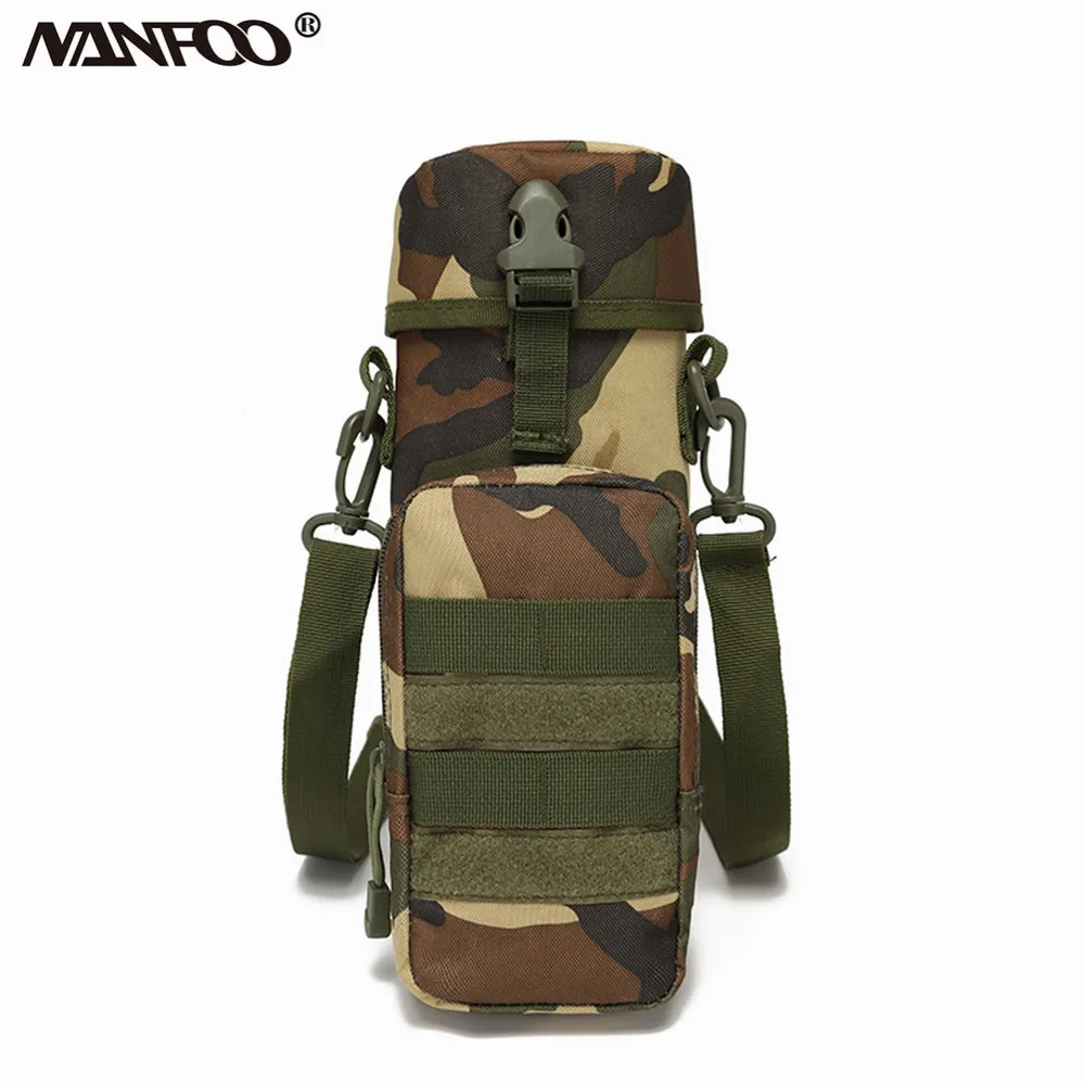 

Two Ways Hanging Upgrade Water Bottle Bag Camouflage Molle System Multifunctional Camping Tactical Military Water Bottle Holder
