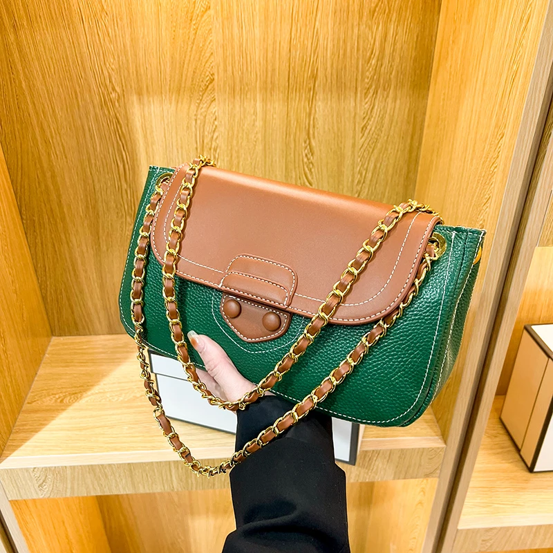 

Genuine Soft Leather Handbag for Women Vintage Shoulder Bags Luxury Designer Chain Ladies Large Capacity Crossbody Bags Tote