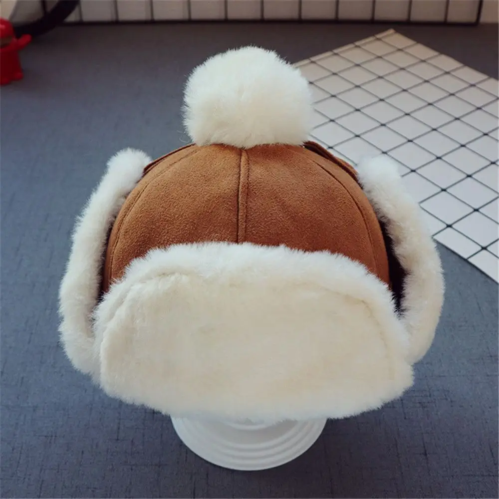 

Winter Windproof Russian Plush Knitted Cap Ushanka Hat Kids Beanies ThickerFor 6-24 Months