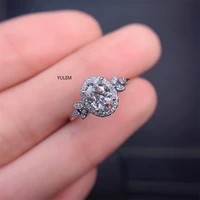 yulem 925 silver ring band 4 claw57mm oval brilliant cut moissanite jewelry engagement ring