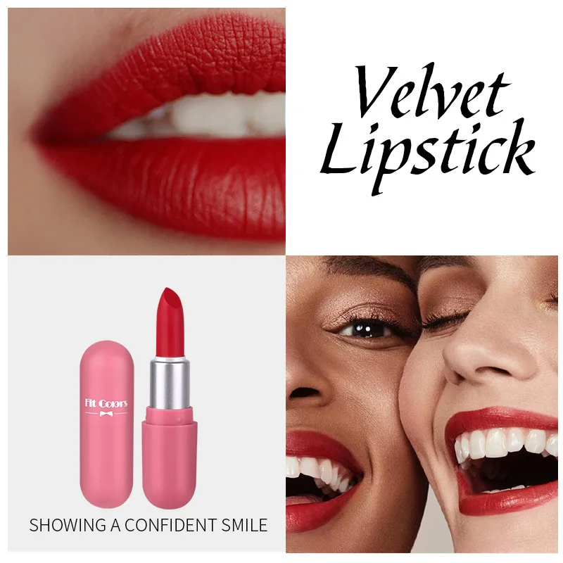 

Women Makeup Velvet Lipstick New Mini Lip Gloss Capsule Lip Sticks Portable Colorfast Long-lasting Matte Cosmetics Makeup