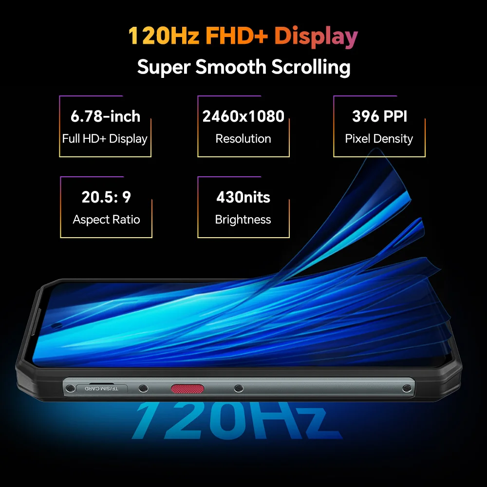 OUKITEL WP21 Ultra Rugged Smartphones 12GB+256GB 9800mAh 66W Fast Charge Cellphone 6.78 Inch FHD 64MP Camera NFC Mobile Phone