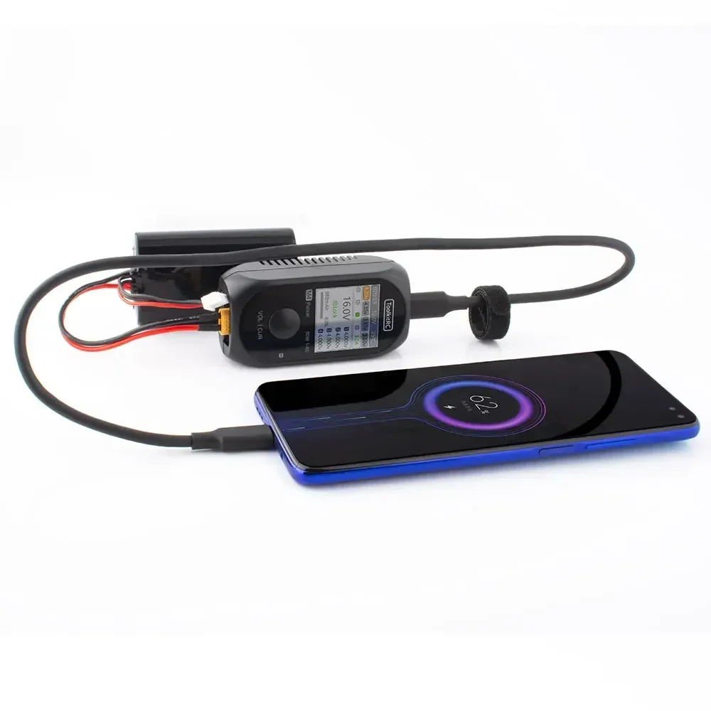 ToolkitRC M4 Pocket 80W 5A MINI Smart Charger XT30 XT60 Входной USB-C Входной/выходной зарядный прибор с IPS