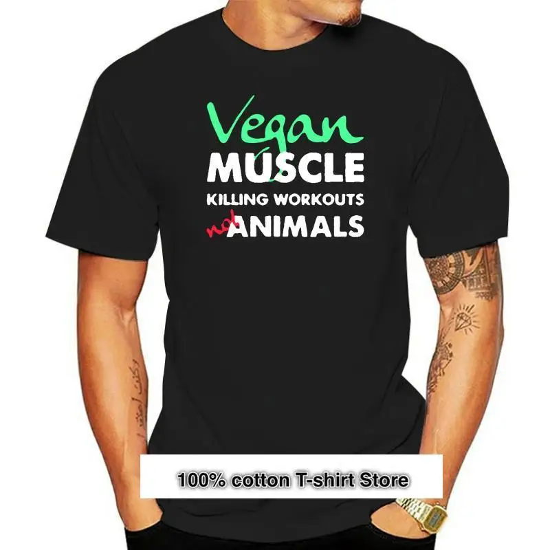 

Camiseta vegana musculosa para hombre y mujer, camisa de entrenamiento, no animales