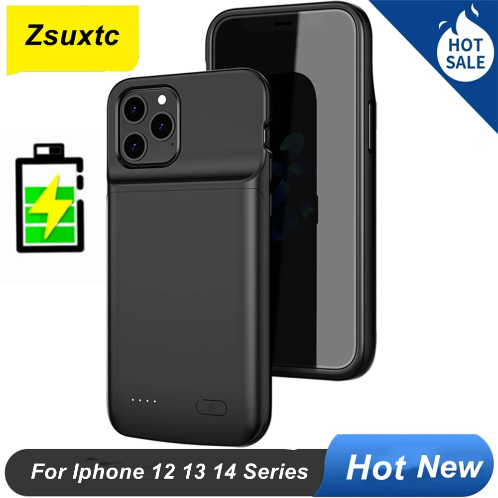 

Silicone Battery Case For iphone 14 Plus 12 Mini 13 Pro Max Battery Charger Case For Iphone 14 13 Pro Max Power Case 13Pro Bank