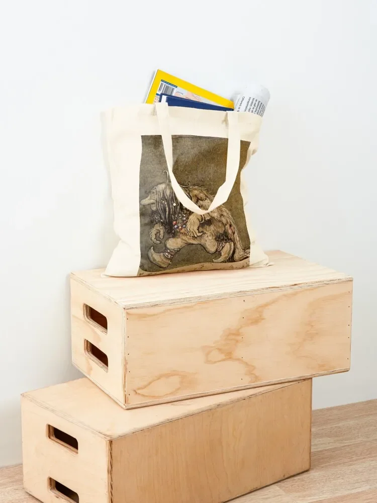 Сумка-тоут Farm Troll с акварелью Джона Бауэра для пляжной холщовой сумки-тоут