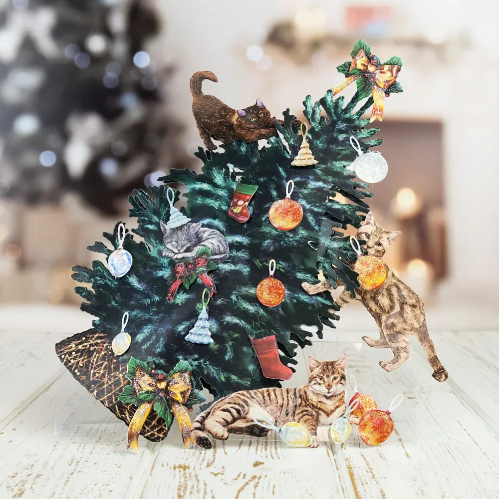 Рождественская коллекция для скрапбукинга елочные носки кошка снеговик