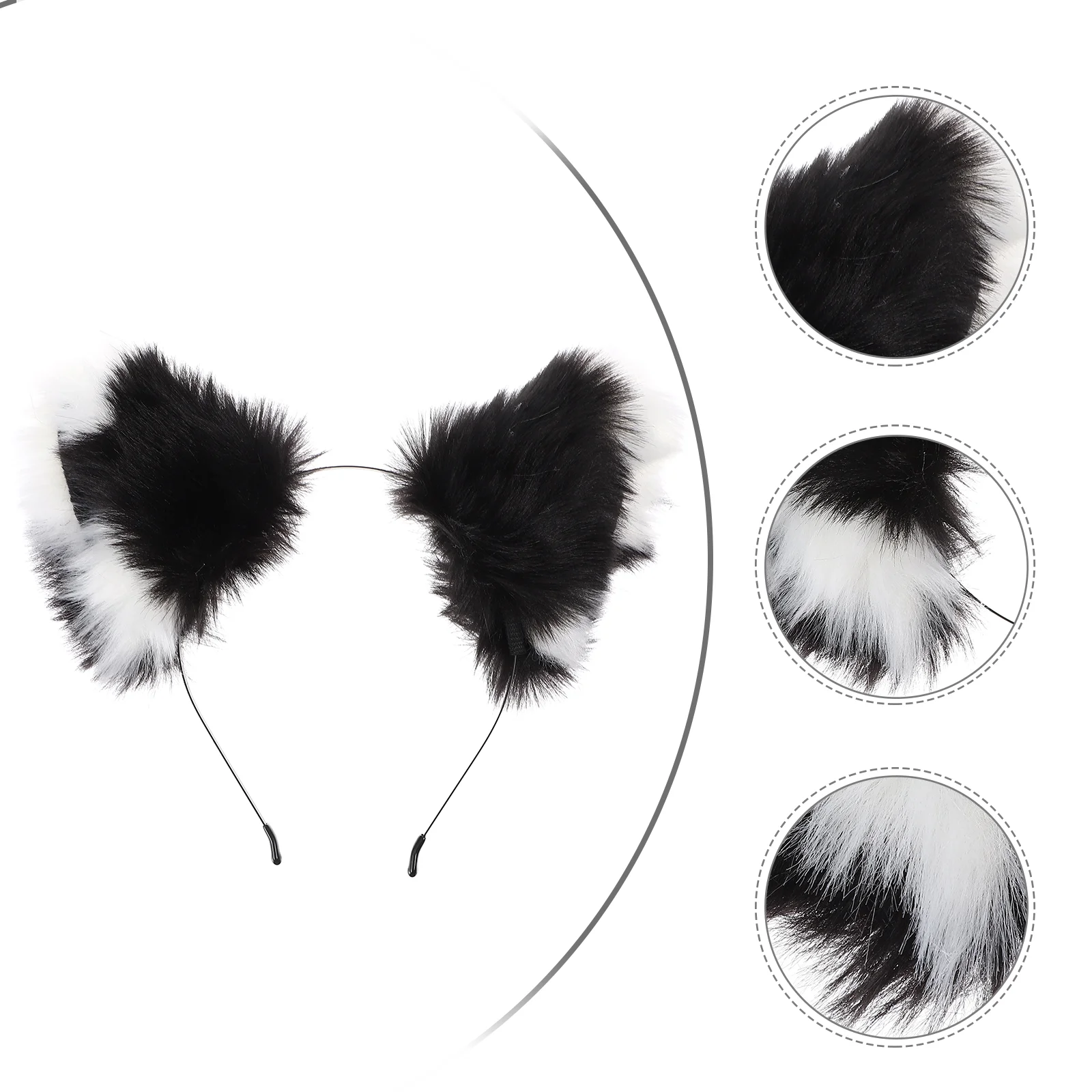 

Animal Cat Fox Ears Headband Child Bands Women's Hair Makeup Wolf Simulation Plush Headpiece Cosplay