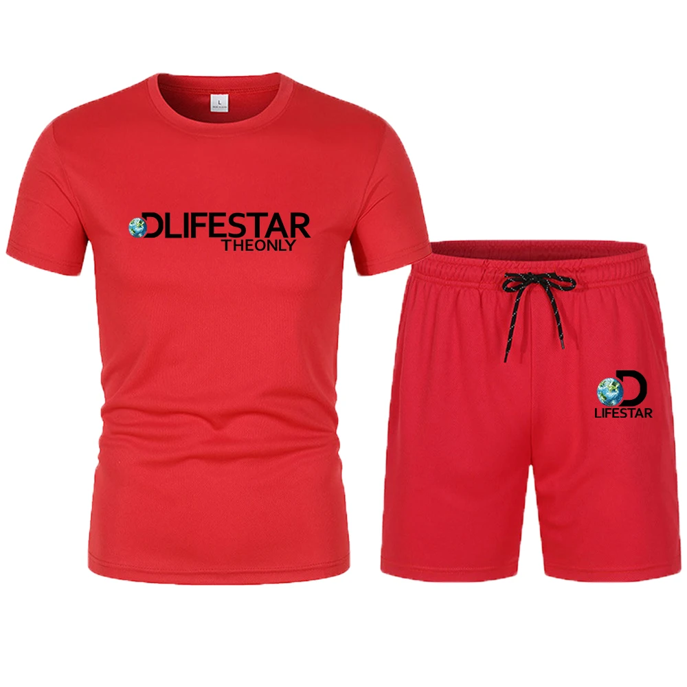 New Brand Summer Men Tracksuit Sets 2023 Business Casual Short Sleeve Print T-Shirt Outfit O Neck T-shirt Set Sports Men's Cloth