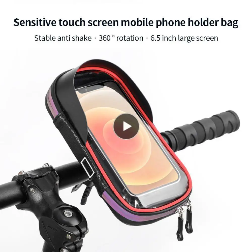 

Colorful Waterproof Rotation Waterproof Mobile Phone Bag Sensitive Touch Screen Bike Phone Bracket Package Layered Inside