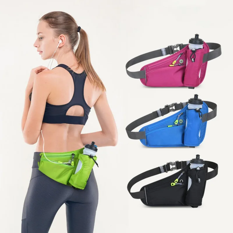 

Men Women Sports Hydration Belt Bag for Running Cycling Hiking Walking Running Belt Waist Pack Bum Bag with Water Bottle Holder