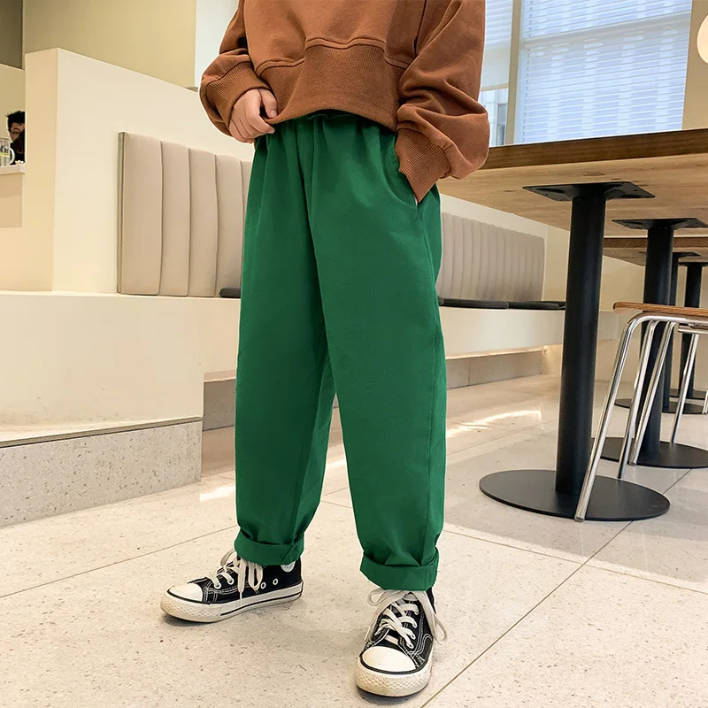 

8 10 years Girls Cotton Green Pants 2022 Autumn Fashion Casual Teen Girls Outfit Trousers
