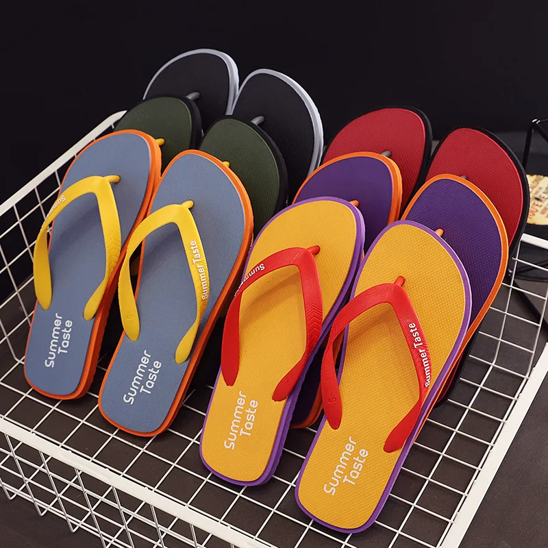 

Summer Men's PVC Flip-flops Men Casual Outdoor Beach Sandals Home Slippers Adult Indoor Thick-soled No-slip Slippers Large Size
