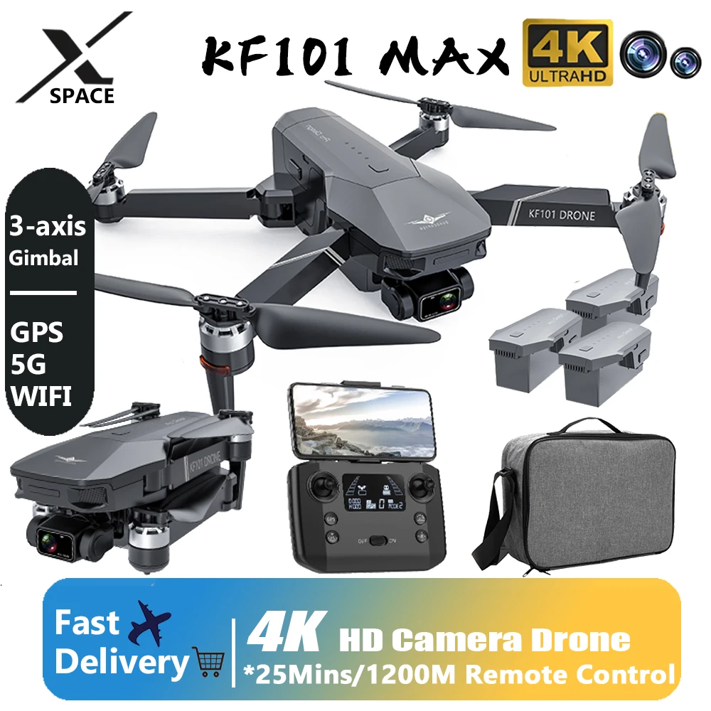 Drone KF101 Max 4K HD Camera Profesional Drone GPS 5G WIFI Smart Follow Brushless Foldable Long Distance Quadcopter Dron Toys