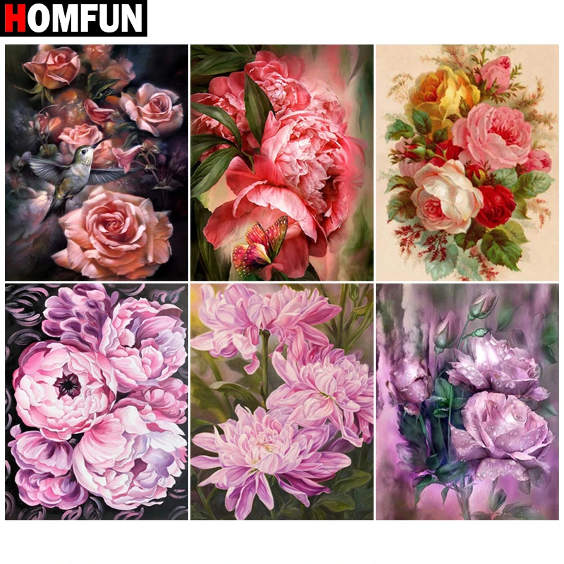 

Алмазная 5D картина HOMFUN, вышивка квадратными и круглыми стразами, экологичные изделия, «Цветочный ландшафт», домашний декор