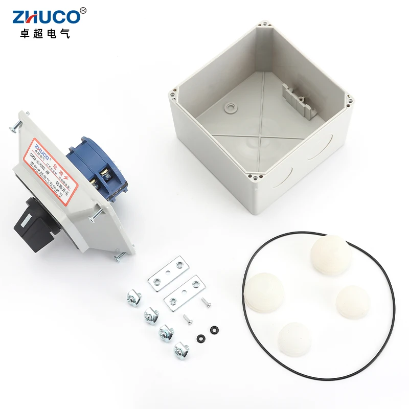 Фото ZHUCO SZW26/LW26-32 32A 3-позиционный 2-фазный 8-винтовый автоматический универсальный переключающий поворотный кулачковый переключатель с водонепроницаемой коробкой №3