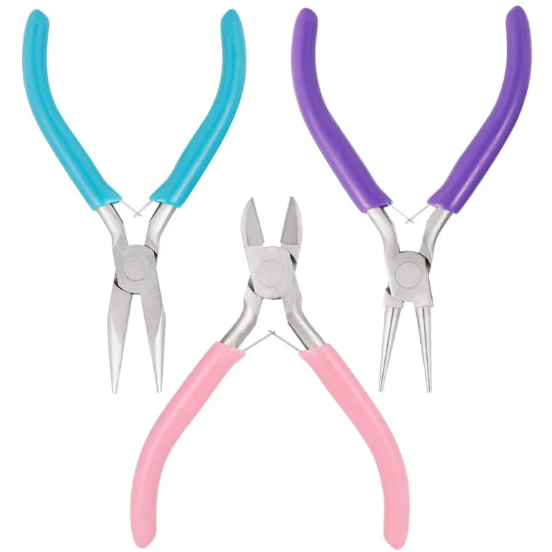 

1 Piece Stainless Steel Needle Nose Pliers For Jewelry Making Hand Tool Blue 12.5cm Handmade Round Pliers JA0545