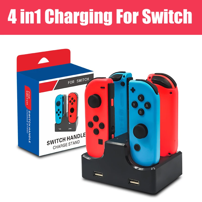 

4 In1 Charging Dock for Nintend Switch Joy-con Controller LED Charger for Nintendo Switch Pro Gamepad Charge Stand NS Switch