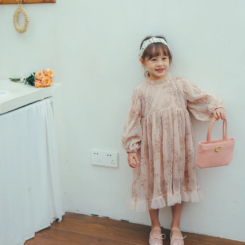 

Новинка весны 2023, Детская кружевная одежда, розовое платье принцессы для девочек-подростков, Детские элегантные модные вечерние платья, #7243