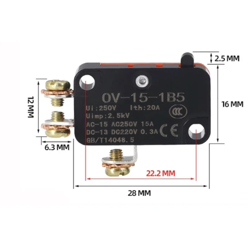 Микропереключатель Φ переключатель без ручки/с роликовым винтовым