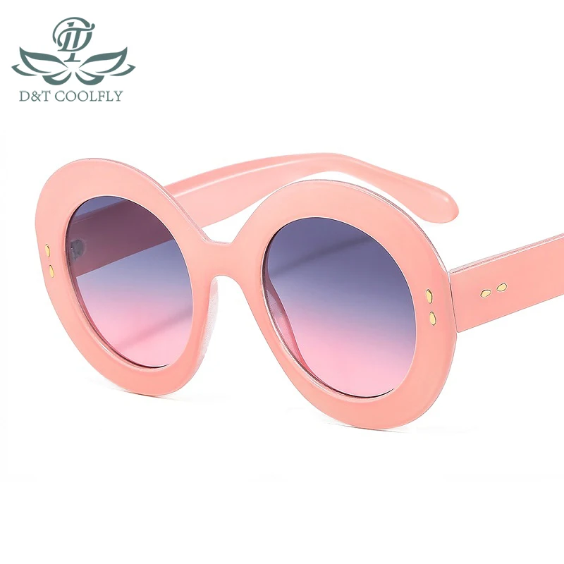 

D&T 2022 New Fashion Round Sunglasses Women Men PC Gradients Lens Plastic Frame Vintage Casual Party Style Sun Glasses UV400
