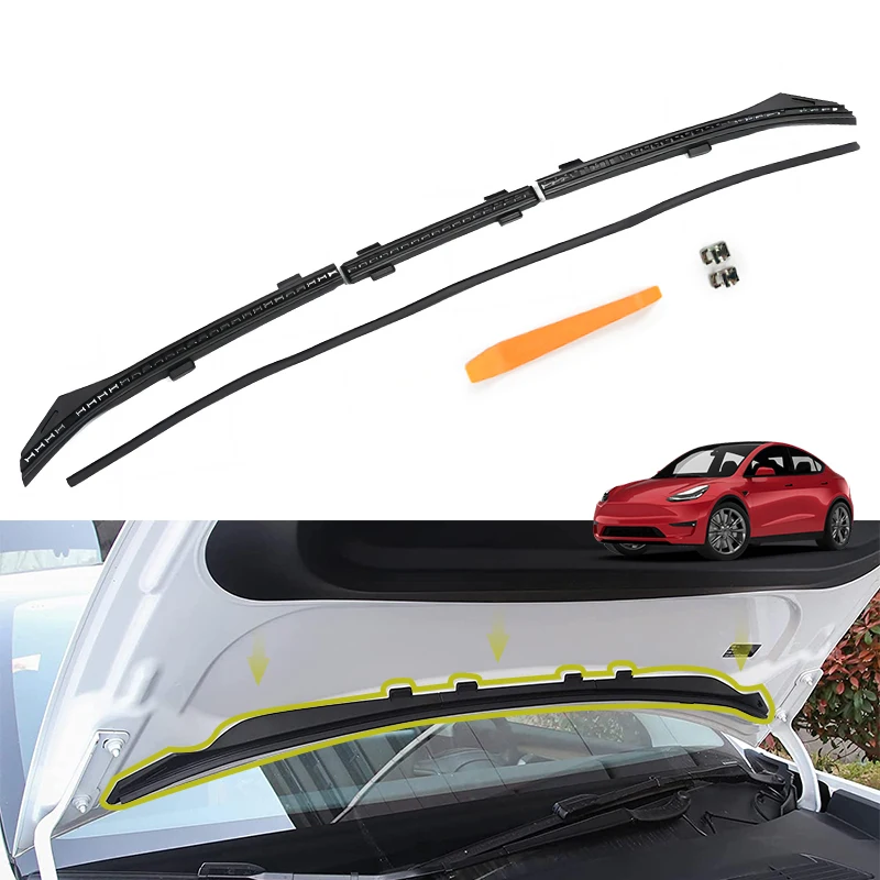 

NITOYO for Tesla Model Y Front Chassis Waterproof Rainproof Cover Water Strip Air Inlet Protective Cover Modification Accessory