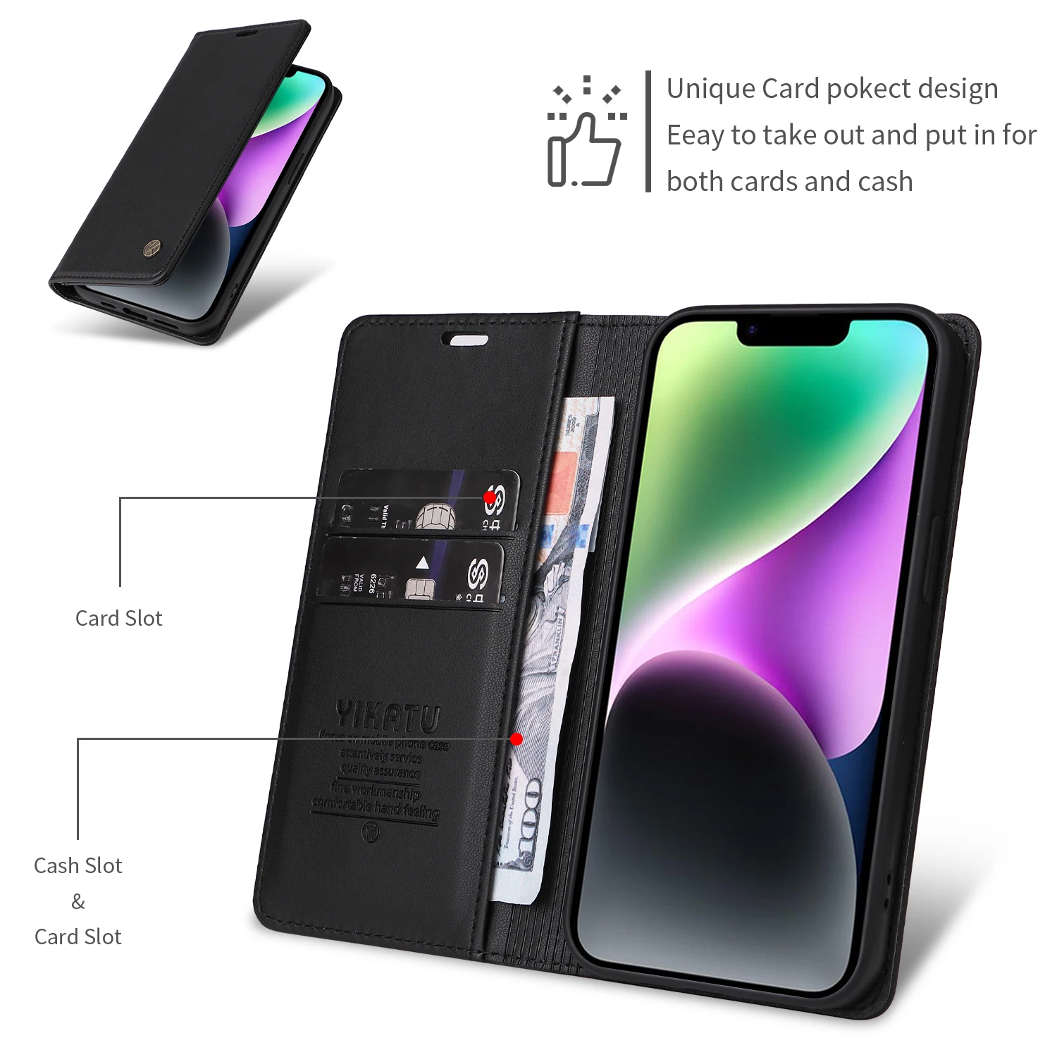 Фото Кожаный чехол с магнитной откидной картой для Xiaomi Redmi Note 14 14R 5G 13R 13 Pro Plus 4G 12T 12S 12R 12 Turbo Speed 11 11T 11S №5
