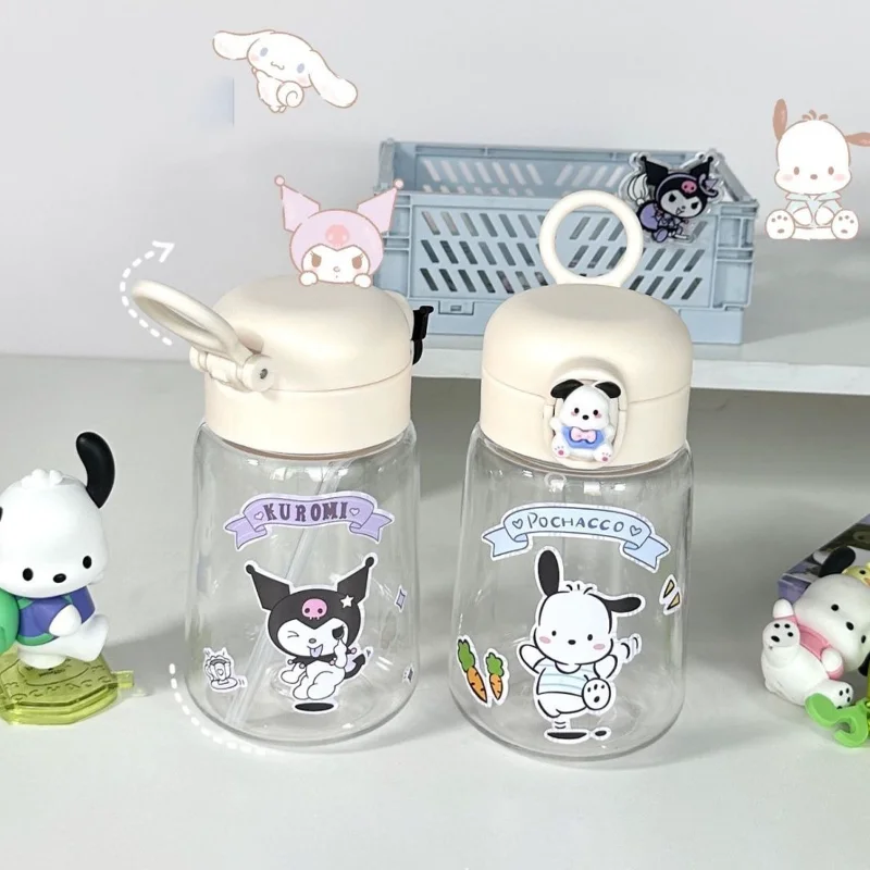 

Sanrio полакко бутылка для воды портативная Kawaii 3Dsticker 400 мл спортивные многоразовые уличные путешествия тренажерный зал Аниме пластиковые чашки питьевой инструмент