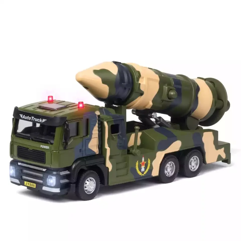 

1:50 China's Heavyweight Dongfeng 21d Alloy Rocket Gun Car Diecast Metal Simulation Missile Car Children's Acousto-optic Toy Car