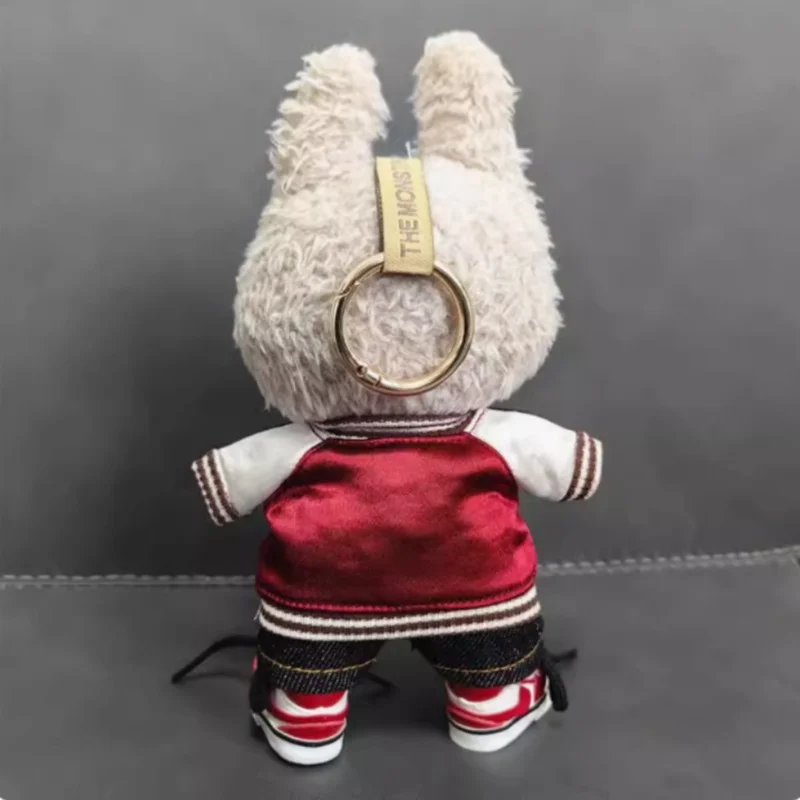 Одежда Labubu 17 см красный бейсбольный костюм Monster повседневный комплект I Heartbeat Macaron