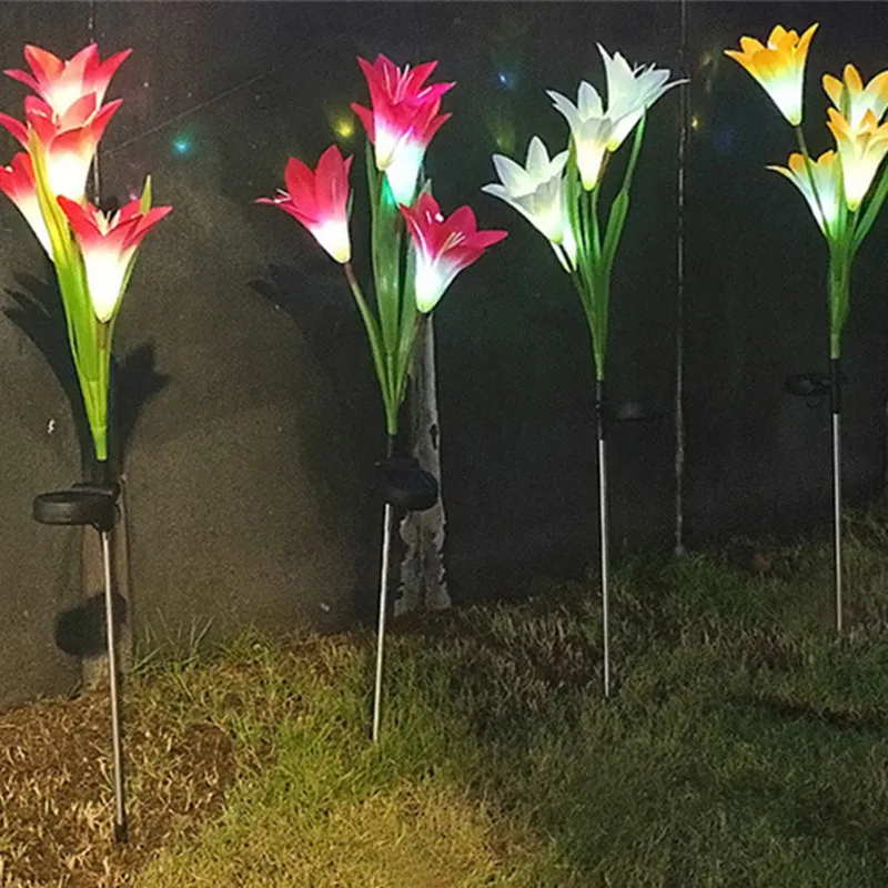 

LED Solar Lamp Solar Lily Light RGB Flower Lamp Landscape Courtyard Lawn Lamps Waterproof Garden Decoration Solar Outdoor Light