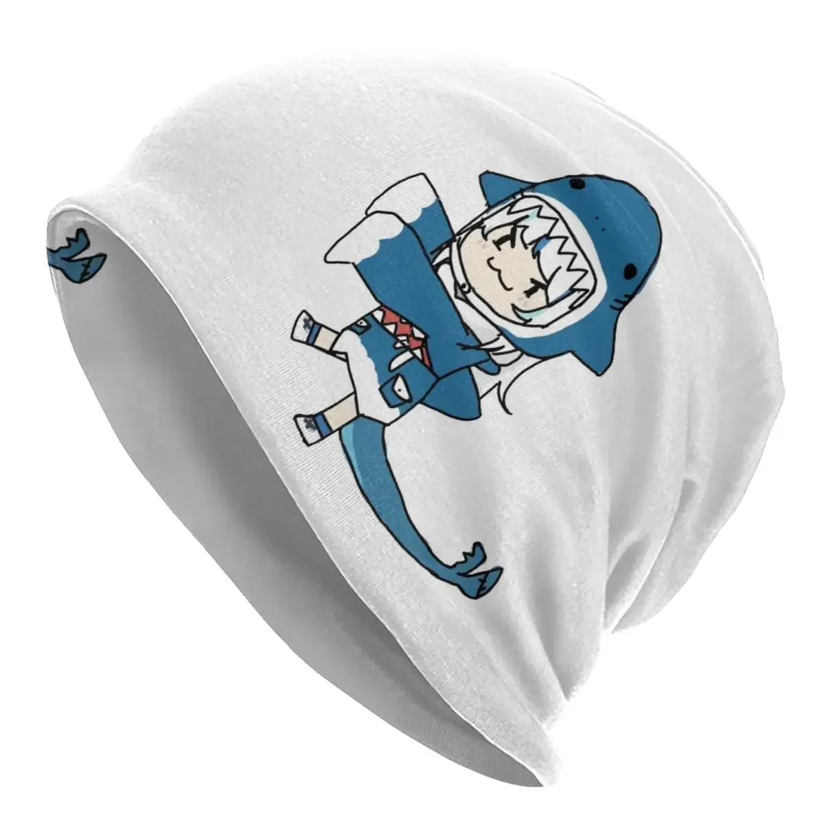 

Шапка Gawr Gura, шапки, вязаная шапка, повседневные осенне-зимние уличные шапочки для девочек с акулами, шапочки, шапка унисекс, теплая весенняя шапка для взрослых