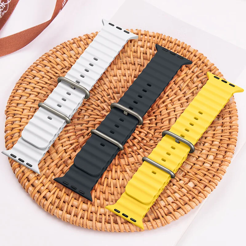 Ocean strap For Apple watch band 49mm 45mm 44mm 40mm 41mm 42mm 40 45 mm silicone correa bracelet iWatch Ultra series 8 7 3 se 6
