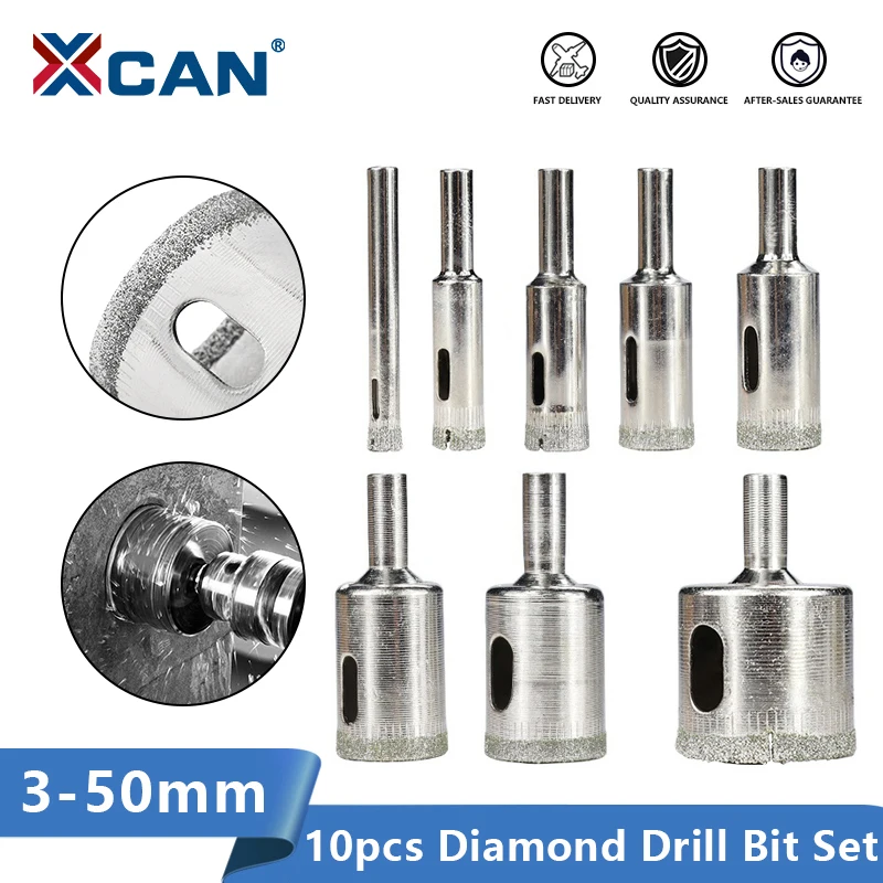 

Алмазное сверло XCAN, 10 шт., 3-50 мм, для стекла, плитки, мрамора, гранита